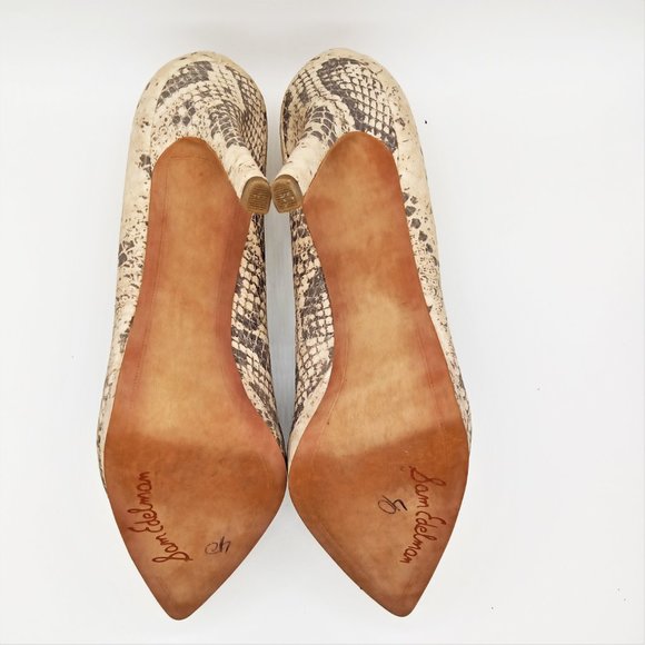 SAM EDELMAN "Celia" Snakeskin Leather Pumps - Picture 5 of 6